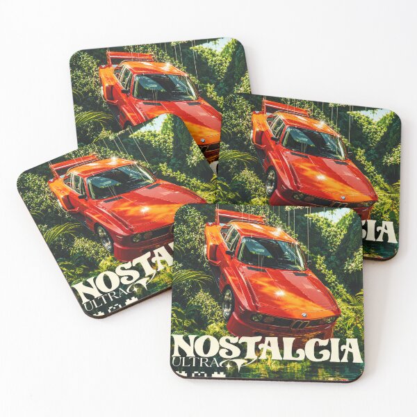 Item preview, Nostalgic Summer Aesthetic - Retro Orange Sports Car in Tropical Jungle designed and sold by Jana-Todd.