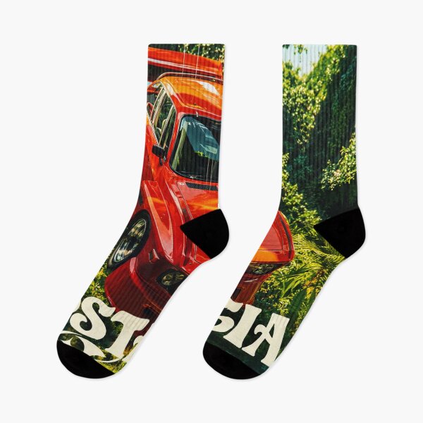 Item preview, Nostalgic Summer Aesthetic - Retro Orange Sports Car in Tropical Jungle designed and sold by Jana-Todd.