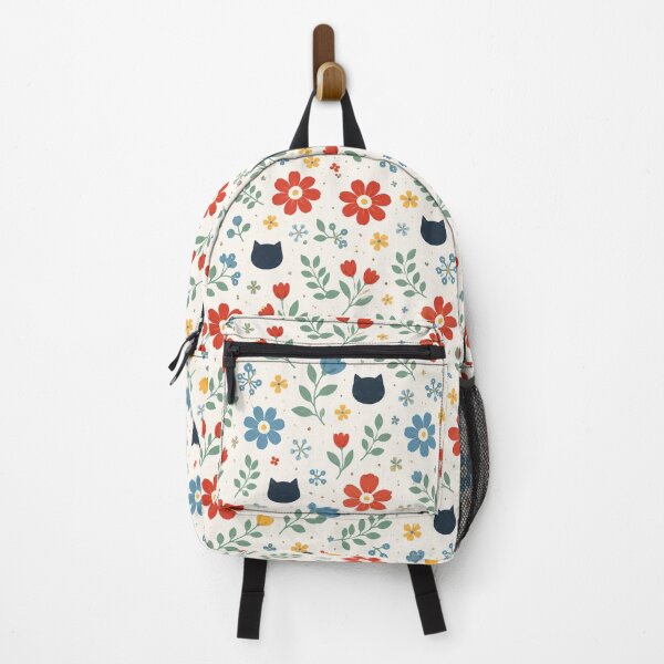Item preview, Black Cat Garden | Scandinavian Floral Pattern designed and sold by lbl-shop.