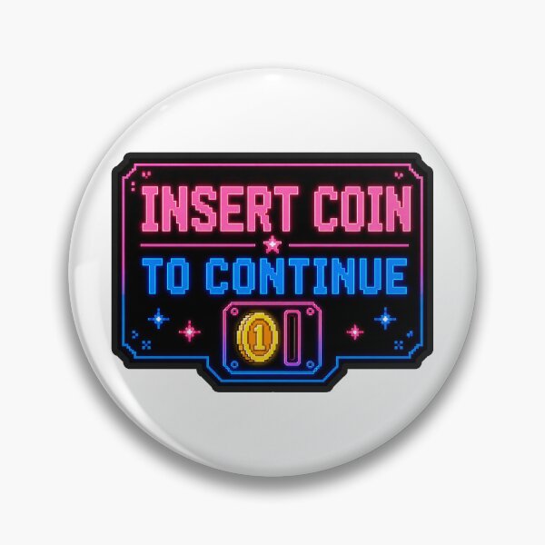 Item preview, Insert Coin Arcade Gamer Sticker Gift designed and sold by RedRubyBubble.