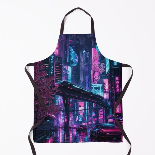 Item preview, Cyberpunk Future Tokyo Neon City Monorail Cherry Blossom Night designed and sold by vekotpu.