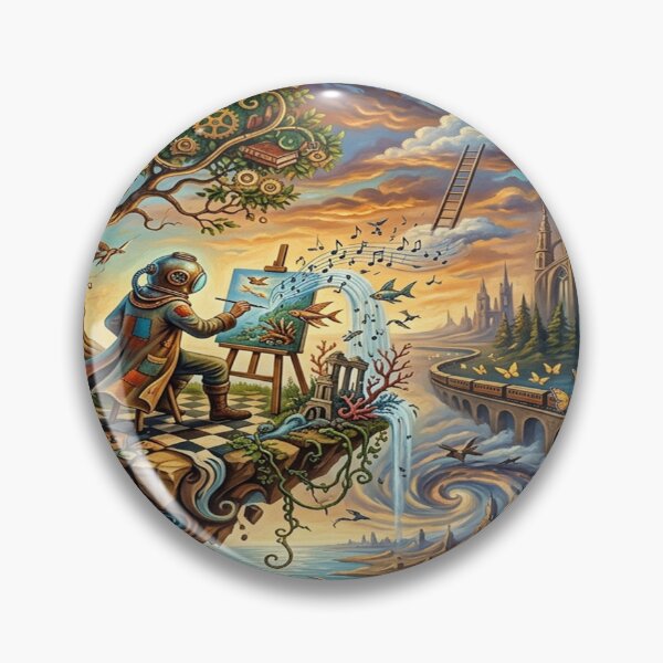 Item preview, A surrealist design of a painting cosmonaut designed and sold by Solomon-Ent-144.
