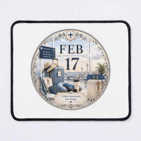 Item preview, February 17 Airport Travel Birthday Design designed and sold by LunaMoments.
