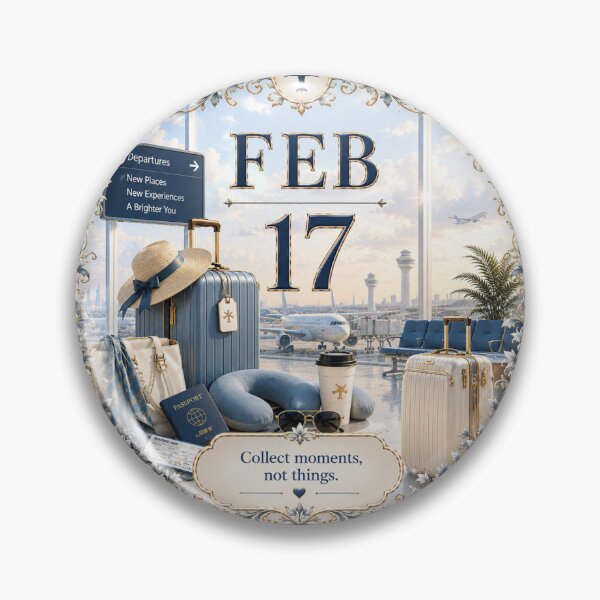 Item preview, February 17 Airport Travel Birthday Design designed and sold by LunaMoments.