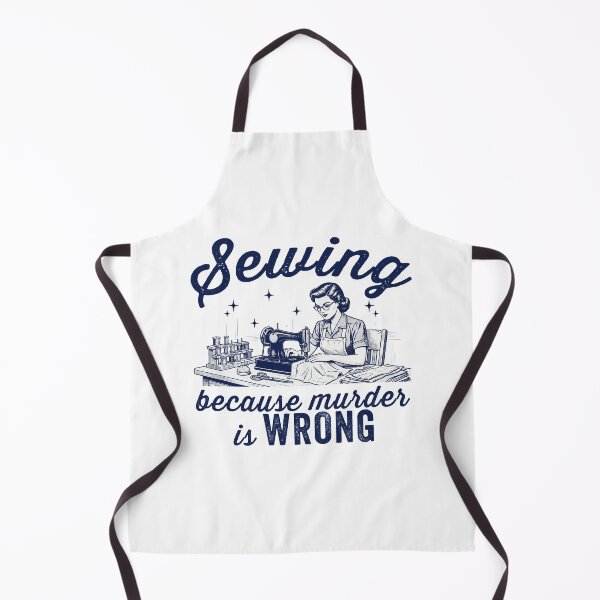 Item preview, Sewing Because Murder is Wrong - Retro Sewing Humor Design designed and sold by wingstar.