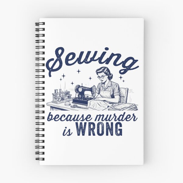 Item preview, Sewing Because Murder is Wrong - Retro Sewing Humor Design designed and sold by wingstar.
