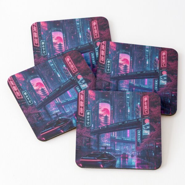 Item preview, Cyberpunk Tokyo Night Future City with Neon Cherry Blossoms designed and sold by vekotpu.