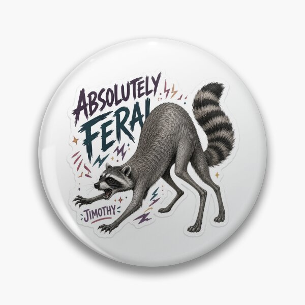 Item preview, Absolutely Feral Jimothy Raccoon Sticker designed and sold by RedRubyBubble.