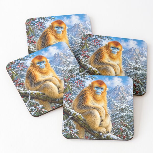 Item preview, Golden Snub-Nosed Monkey in Winter designed and sold by Pixel Junkies Studio.