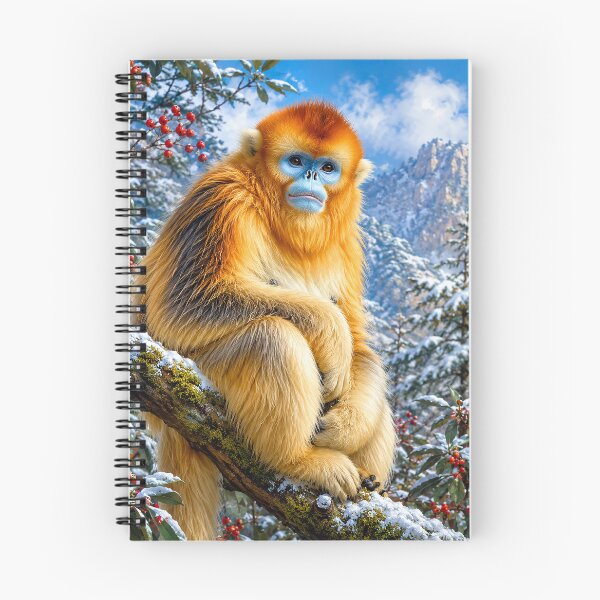 Item preview, Golden Snub-Nosed Monkey in Winter designed and sold by Pixel Junkies Studio.