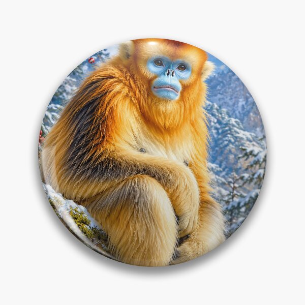 Item preview, Golden Snub-Nosed Monkey in Winter designed and sold by Pixel Junkies Studio.