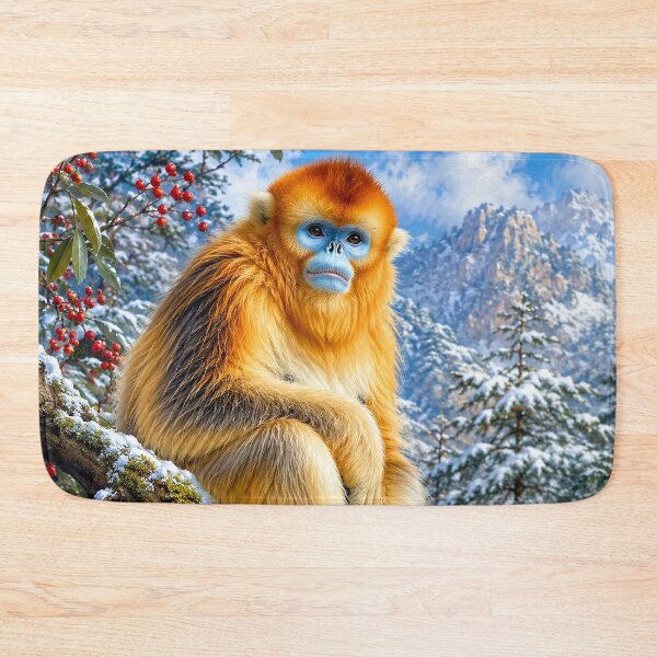 Item preview, Golden Snub-Nosed Monkey in Winter designed and sold by Pixel Junkies Studio.