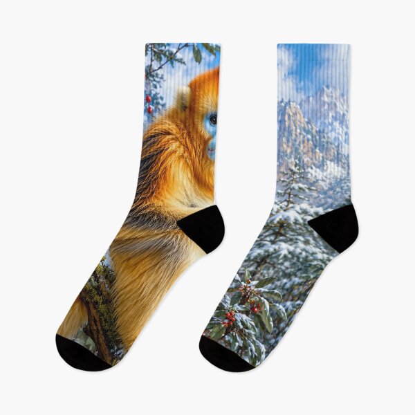 Item preview, Golden Snub-Nosed Monkey in Winter designed and sold by Pixel Junkies Studio.