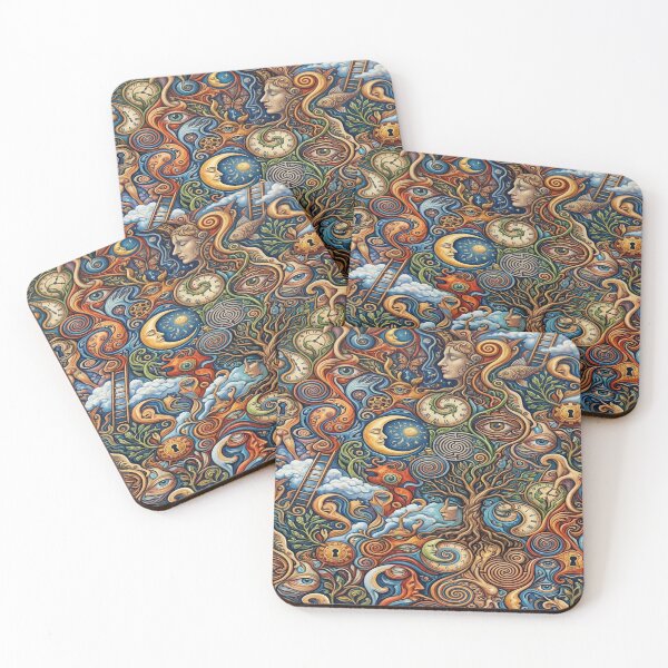 Item preview, Interlocking Dreamscape: Seamless Surrealist Canvas Tapestry designed and sold by Solomon-Ent-144.