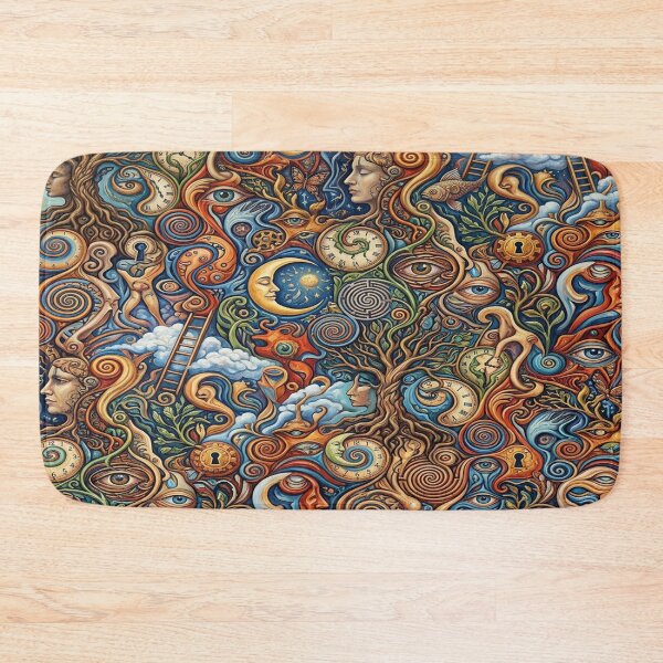 Item preview, Interlocking Dreamscape: Seamless Surrealist Canvas Tapestry designed and sold by Solomon-Ent-144.