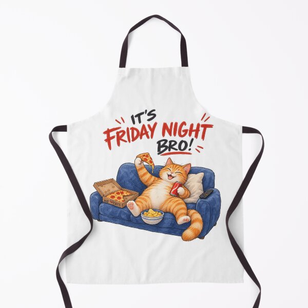 Item preview, It's Friday Night Bro! - Funny & Relaxed Pizza Cat! designed and sold by WeLoveCatss.