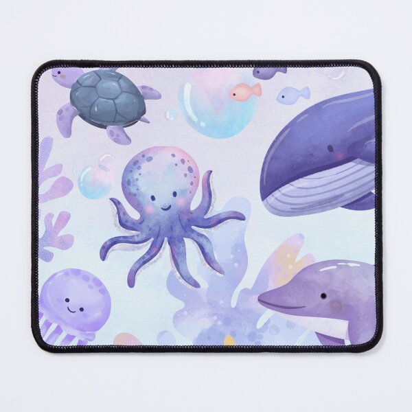 Item preview, Cute Sea Animals Ocean Nursery Print | Kawaii Whale, Turtle, Octopus designed and sold by monicabianca.