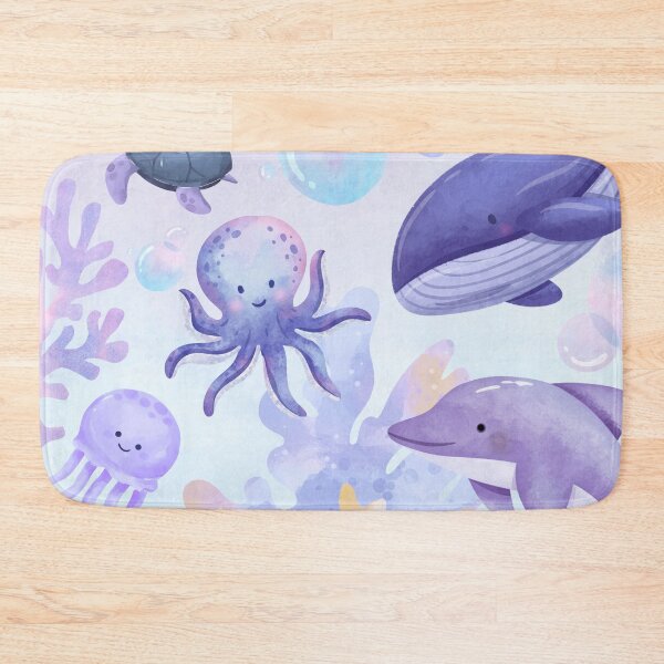 Item preview, Cute Sea Animals Ocean Nursery Print | Kawaii Whale, Turtle, Octopus designed and sold by monicabianca.