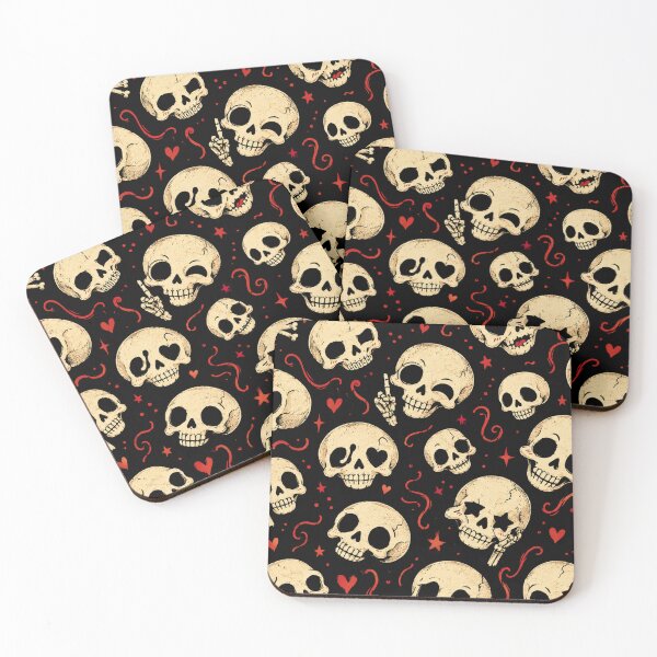 Item preview, Cute Kawaii Skeleton Skulls Halloween Seamless Pattern – Spooky Love & Retro Horror Aesthetic designed and sold by JatCreative.
