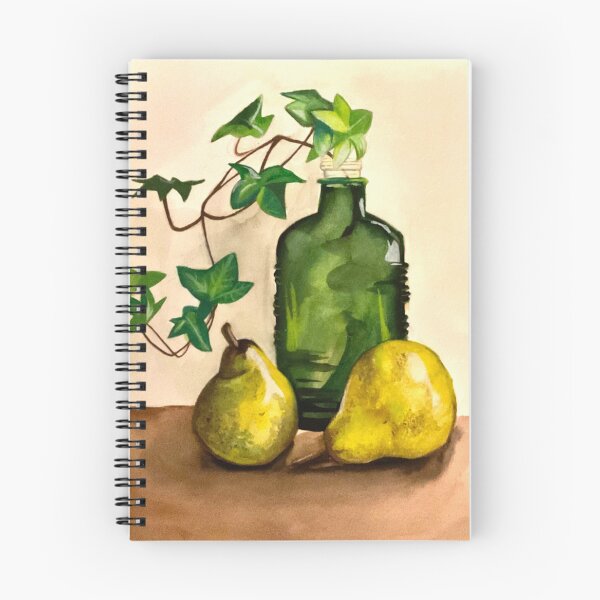 Item preview, Pears and green bottle - watercolor still life designed and sold by Mayali Artistry .
