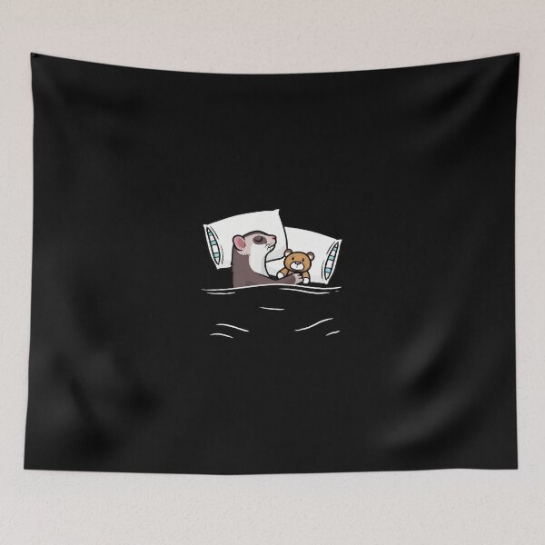 Item preview, Cute Sleeping Ferret With Teddy Bear designed and sold by kistperson.