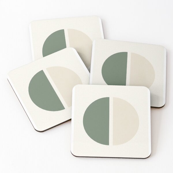 Item preview, Half-Moon Arch Duo | Minimalist Sage and Cream Geometric Print designed and sold by Zaramodo.