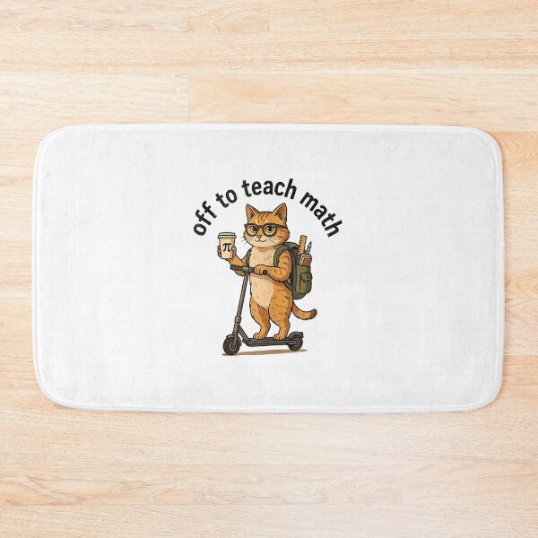 Item preview, Off To Teach Math Cat Riding Scooter Back To School Teacher designed and sold by abig-eiyana.