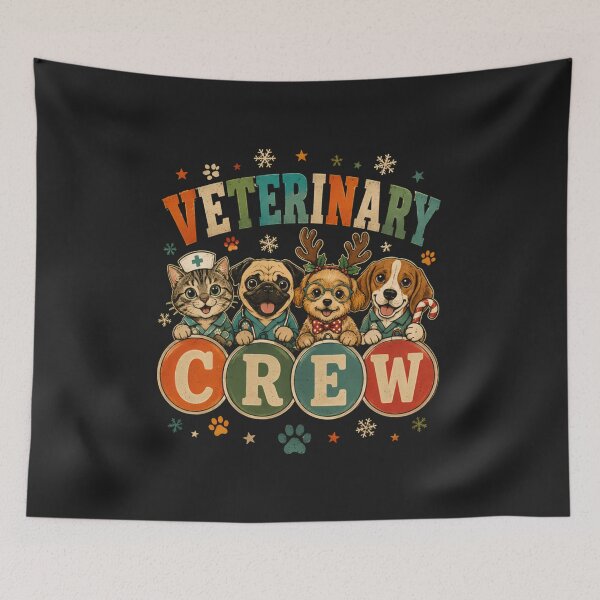 Item preview, Veterinary Crew Vet Tech Veterinarian Christmas Animals Scrub designed and sold by abig-eiyana.