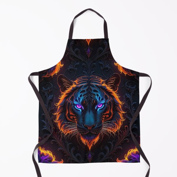 Item preview, Epic neon tiger with baroque ornament pattern designed and sold by Mystic-Art-2.