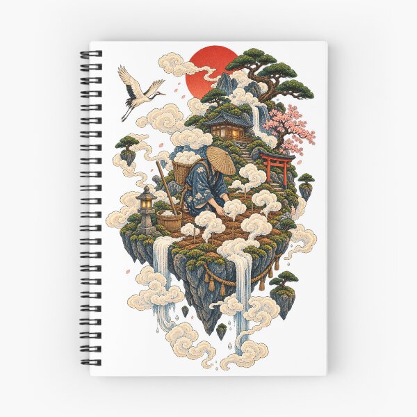 Item preview, The Master Who Grows Clouds | Japanese Ukiyo-e Fantasy Art | Floating Garden & Mountain Design designed and sold by Substance_life.