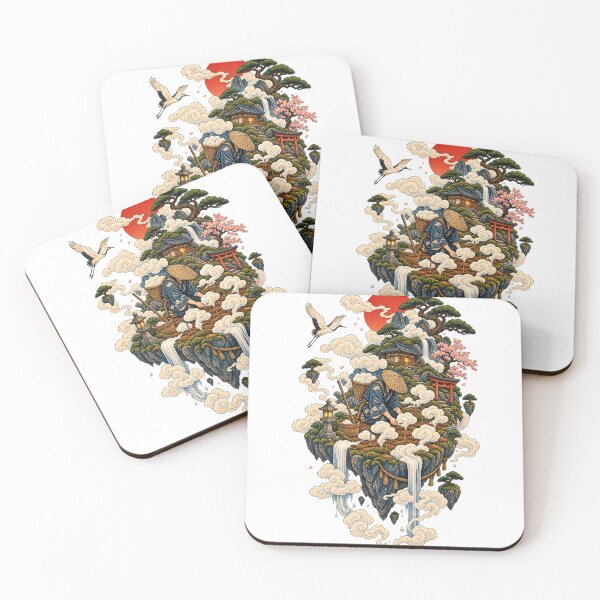 Item preview, The Master Who Grows Clouds | Japanese Ukiyo-e Fantasy Art | Floating Garden & Mountain Design designed and sold by Substance_life.