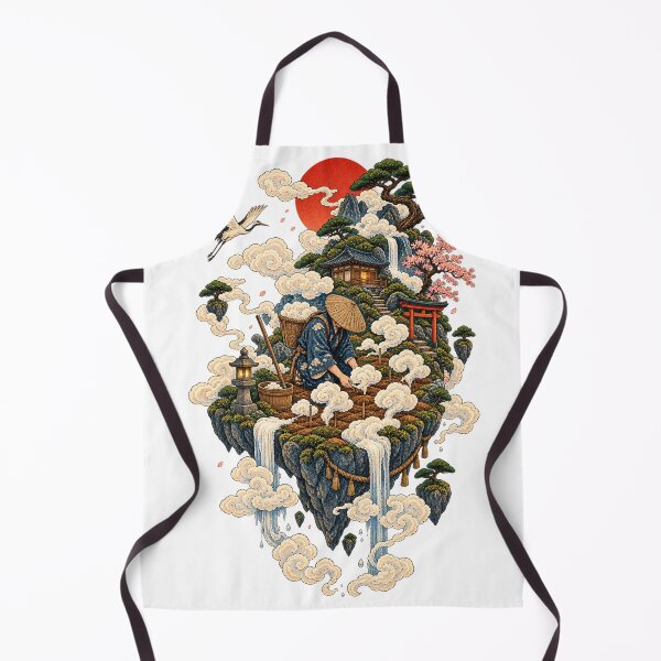 Item preview, The Master Who Grows Clouds | Japanese Ukiyo-e Fantasy Art | Floating Garden & Mountain Design designed and sold by Substance_life.