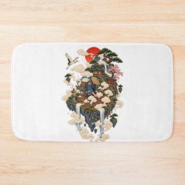 Item preview, The Master Who Grows Clouds | Japanese Ukiyo-e Fantasy Art | Floating Garden & Mountain Design designed and sold by Substance_life.