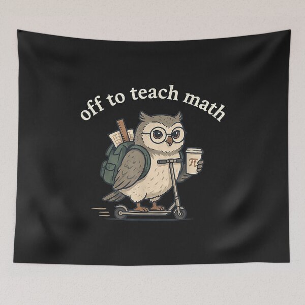 Item preview, Off To Teach Math Owl Riding Scooter Back To School Teacher designed and sold by abig-eiyana.