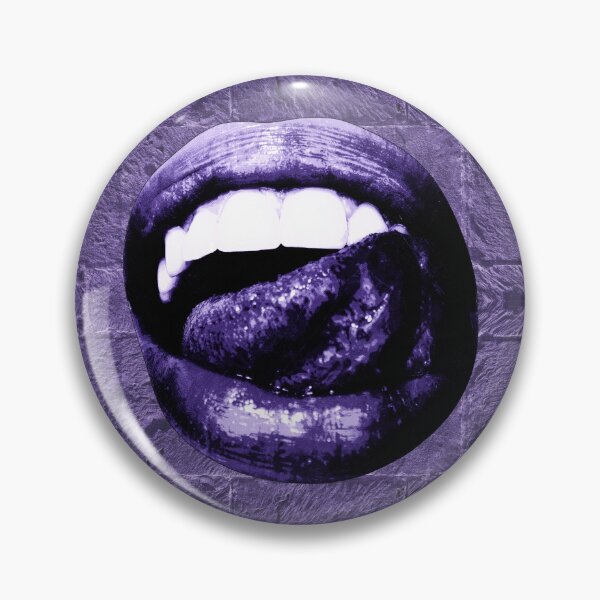 Item preview, Glossy Violet Lips Tongue Out Goth Glam designed and sold by Ghoul Enterprises.