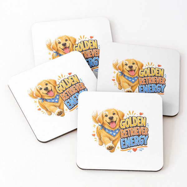 Item preview, Golden Retriever Energy Happy Dog Sticker designed and sold by RedRubyBubble.