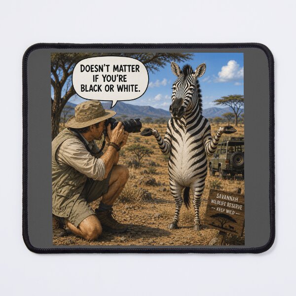 Item preview, Doesn’t Matter If You’re Black or White Zebra Joke designed and sold by Hornace88studio.