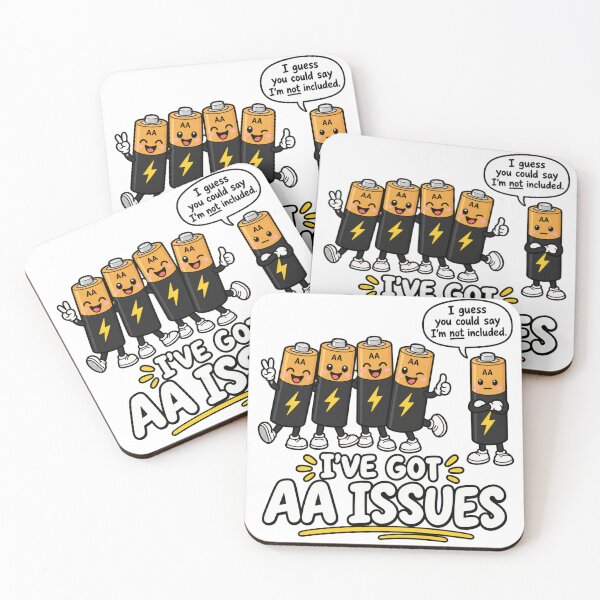 Item preview, Cute Funny AA Meeting I've Got AA Battery Issues Humor designed and sold by WolfmanProphecy.