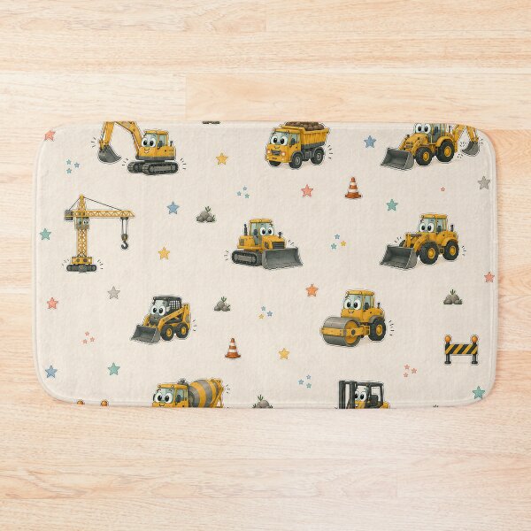 Item preview, Cute Construction Vehicles – Kids Heavy Equipment Pattern designed and sold by HO•Designs.