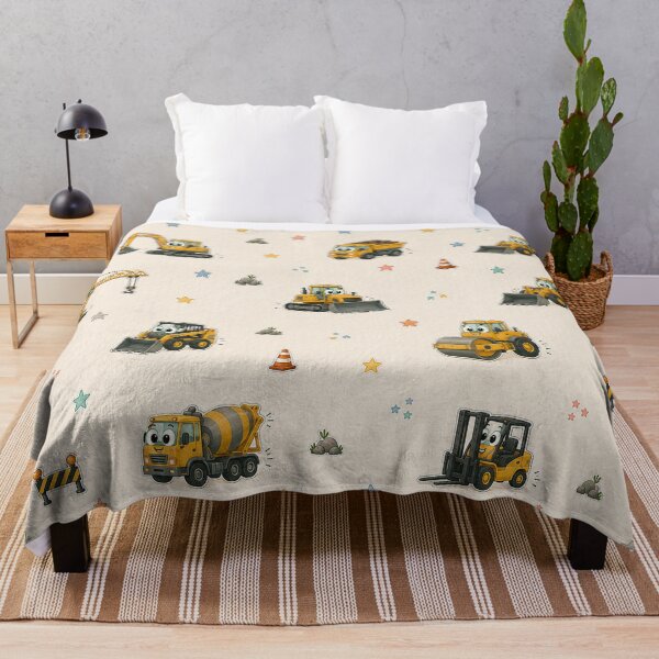 Item preview, Cute Construction Vehicles – Kids Heavy Equipment Pattern designed and sold by HO•Designs.