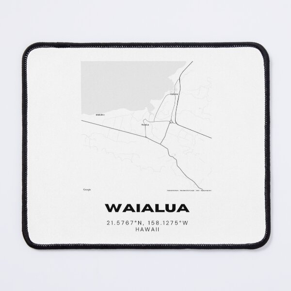 Item preview, Waialua Hawaii Map | Minimalist Oahu Location Design designed and sold by RM-Journey.
