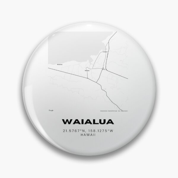 Artikelvorschau, Waialua Hawaii Karte | Minimalistisches Oahu-Standortdesign entworfen und verkauft von RM-Journey.