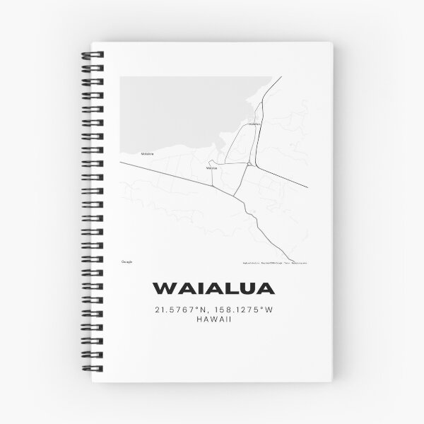Item preview, Waialua Hawaii Map | Minimalist Oahu Location Design designed and sold by RM-Journey.
