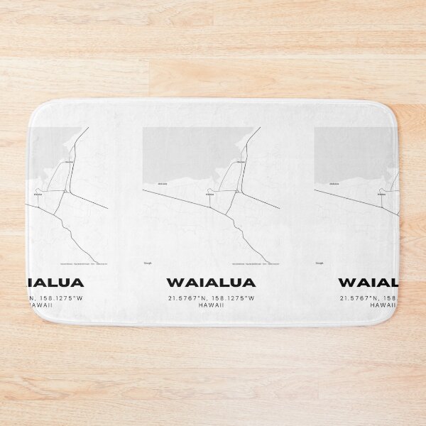 Item preview, Waialua Hawaii Map | Minimalist Oahu Location Design designed and sold by RM-Journey.