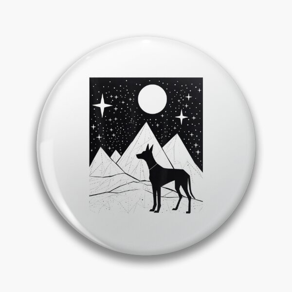 Item preview, Celestial Dog Geometric Mountain Night Sky Dog Lover Art designed and sold by abig-eiyana.