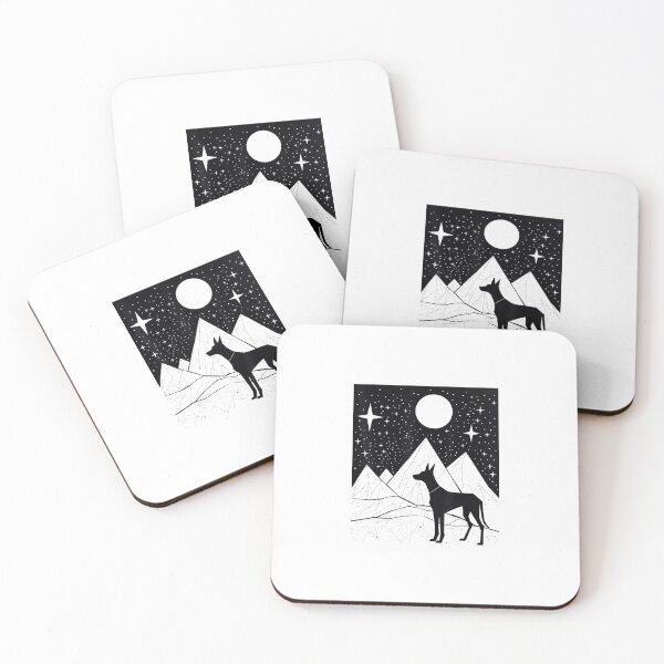 Item preview, Celestial Dog Geometric Mountain Night Sky Dog Lover Art designed and sold by abig-eiyana.