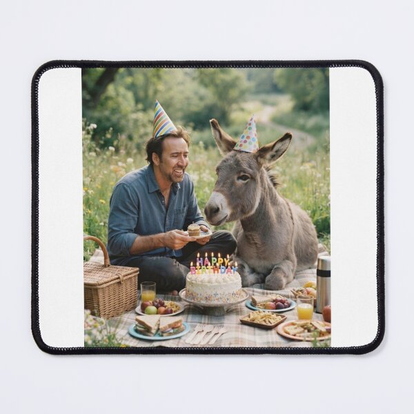 Item preview, Nicolas cage Donkey picnic donkeys animal pet nature meme memes funny parody christmas birthday  designed and sold by CheeseBlueprint.