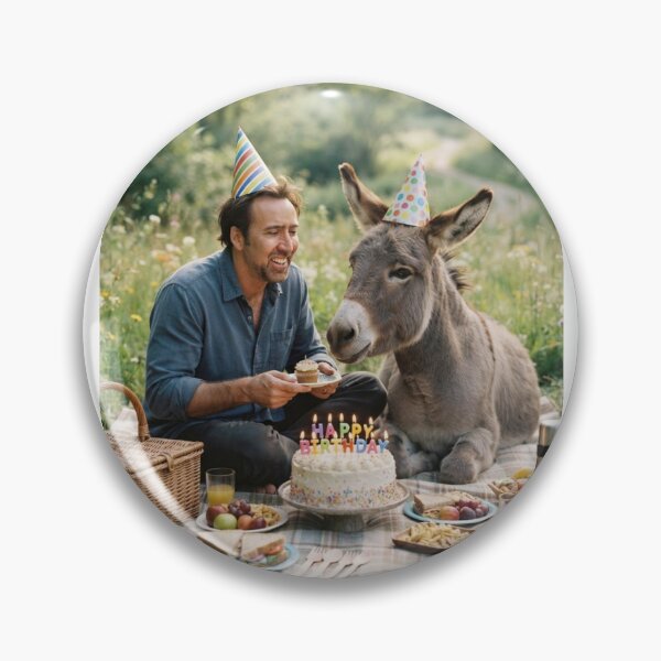 Item preview, Nicolas cage Donkey picnic donkeys animal pet nature meme memes funny parody christmas birthday  designed and sold by CheeseBlueprint.