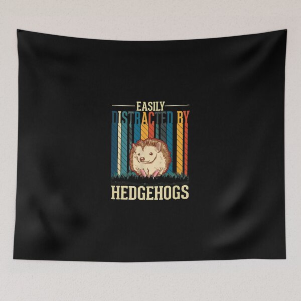 Item preview, Easily Distracted By Hedgehogs Vintage Retro Animal Art designed and sold by hanswe.