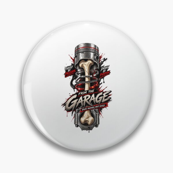 Item preview, Chrome & Bone Piston Mechanic Garage Art | Automotive Engineer Gift designed and sold by SoulFlex.